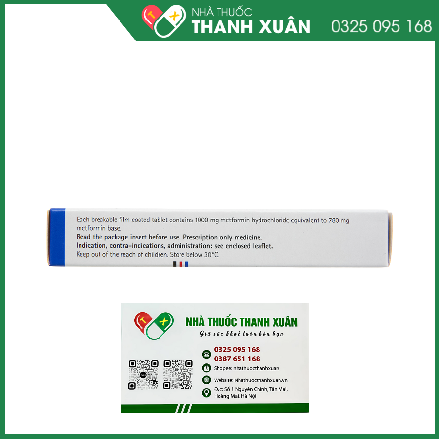 Thuốc Glucophage 1000mg điều trị tiểu đường tuýp II